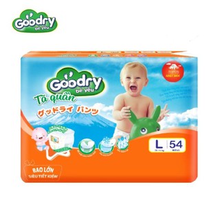 Tã quần Goodry L54 (9-14 kg)thấm hút nhanh – Siêu mềm mại, khô thoáng