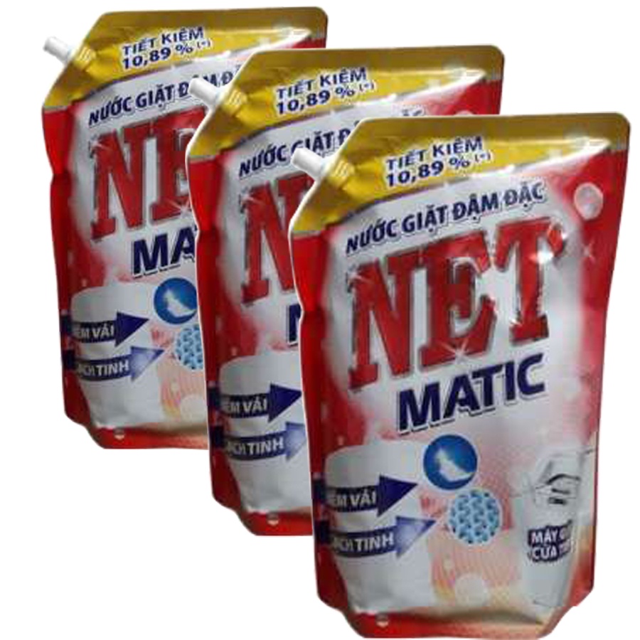 Túi Nước giặt Net Matic hương nước hoa/ đỏ đậm đặc 2.3L