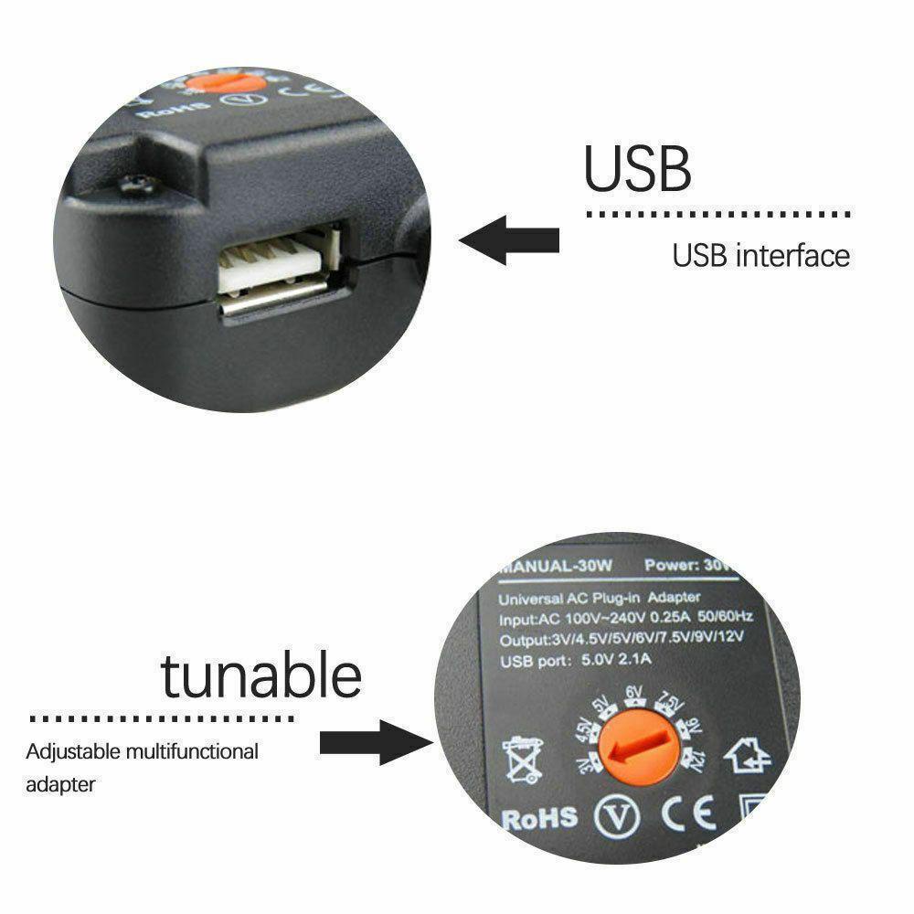 Dây Cáp Sạc AC / DC Chuyển Đổi Đa Năng AU / EU / US / UK