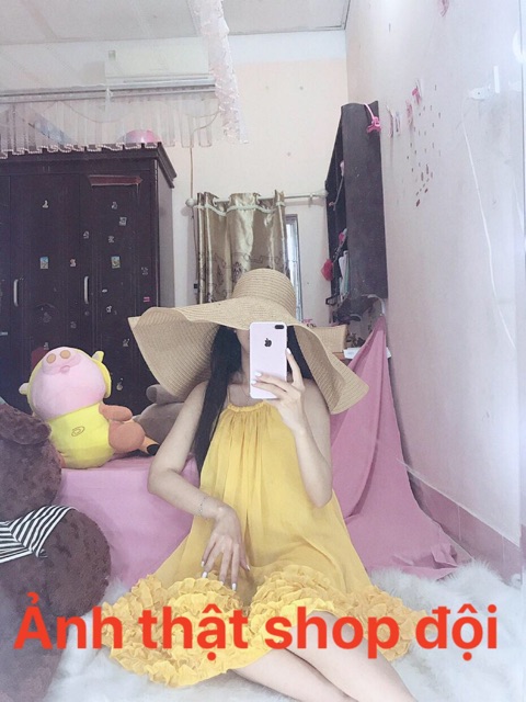 Mũ cói vành siêu rộng