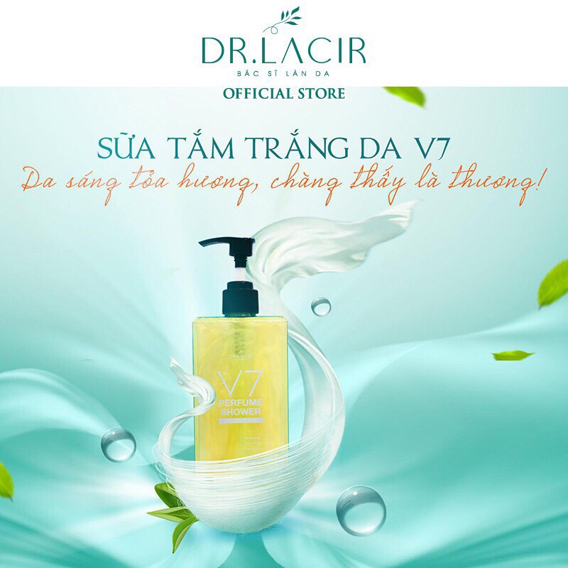 Sữa tắm trắng body Dr. Lacir V7 Perfume Shower giảm thâm phục hồi da 350ml LM20