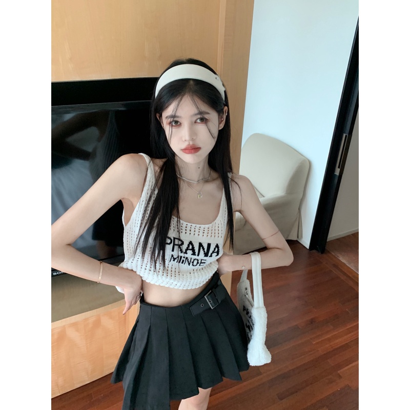 QADCOL  Áo Hai Dây Thời Trang Mùa Hè Phong Cách Hàn Quốc Cho Nữ