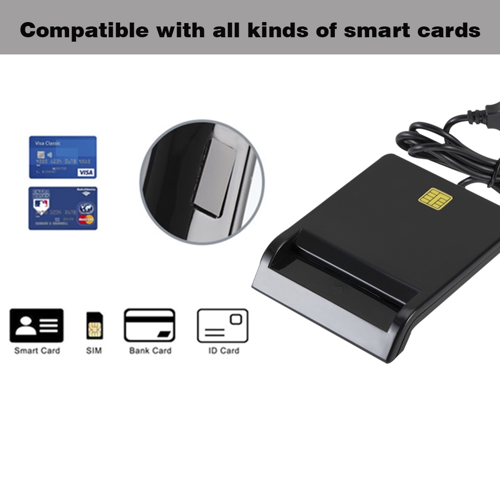 Đầu đọc thẻ thông minh USB 2.0 mở rộng ATM/IC/thẻ điện tử/CAC/Tax/thẻ ngân hàng