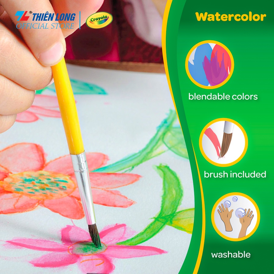 Bộ 16 màu nước - có thể rửa được Crayola Washable Water Color