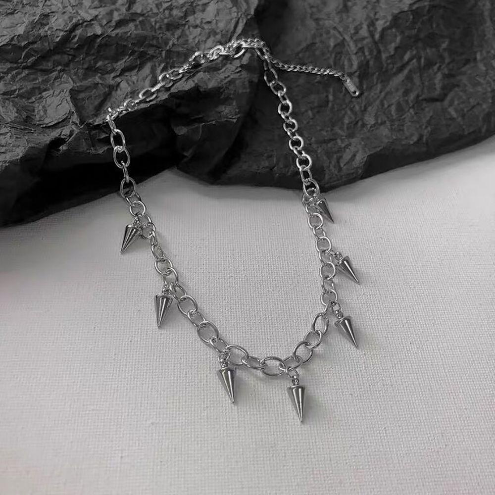 ANEMONE Vòng Cổ Dây Xích Mặt Hình Nón Bằng Thép Titan Đơn Giản Phong Cách Punk