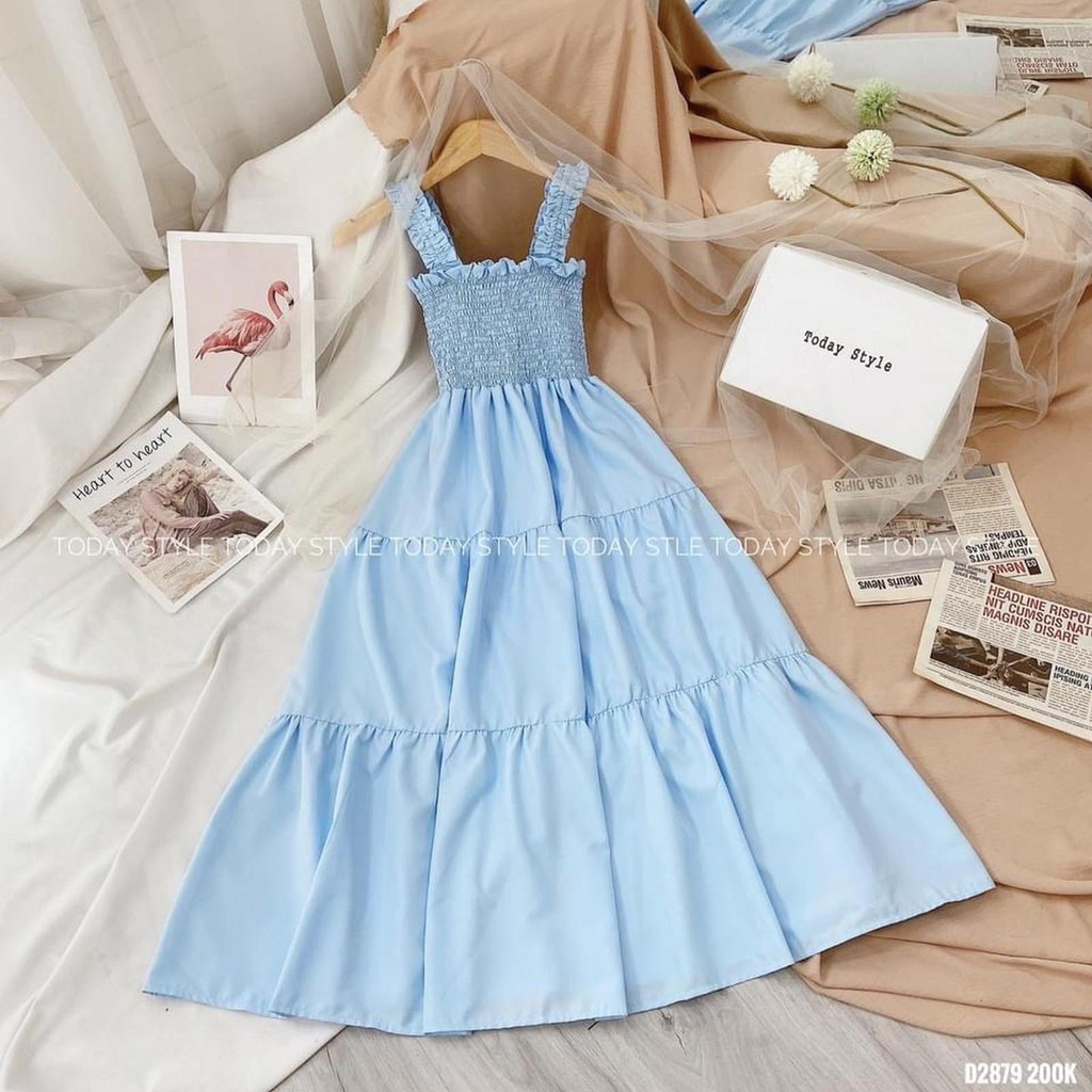 Đầm xòe nữ, đầm nữ màu trắng chất vải đẹp, hàng bán shop, phom váy trẻ trung, dưới 52kg | BigBuy360 - bigbuy360.vn