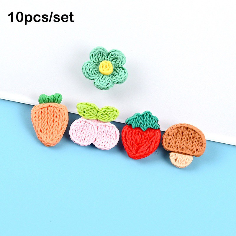 Set 10 Phụ Kiện Trang Trí Túi Xách Hình Trái Cây Xinh Xắn