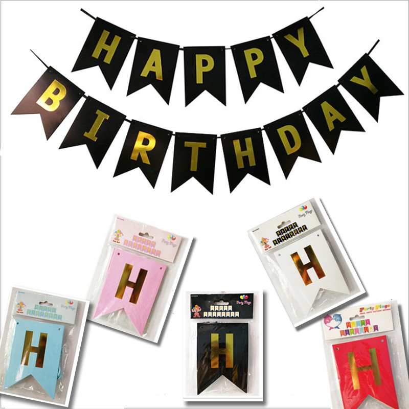 Băng Rôn Happy Birthday Treo Trang Trí Tiệc Sinh Nhật Xinh Xắn