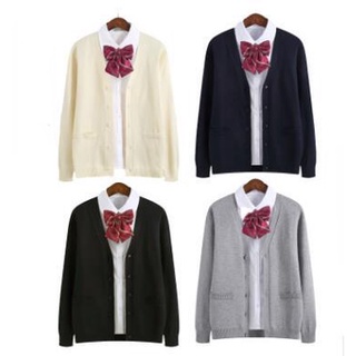 Áo khoác cardigan dài tay cổ chữ v kiểu dáng đơn giản
