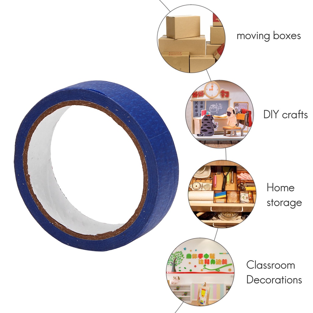 Blue Painters Tape Masking Tape 1 Inch, DIY or Professional Painter (6 Pack,22Yard Per Roll)