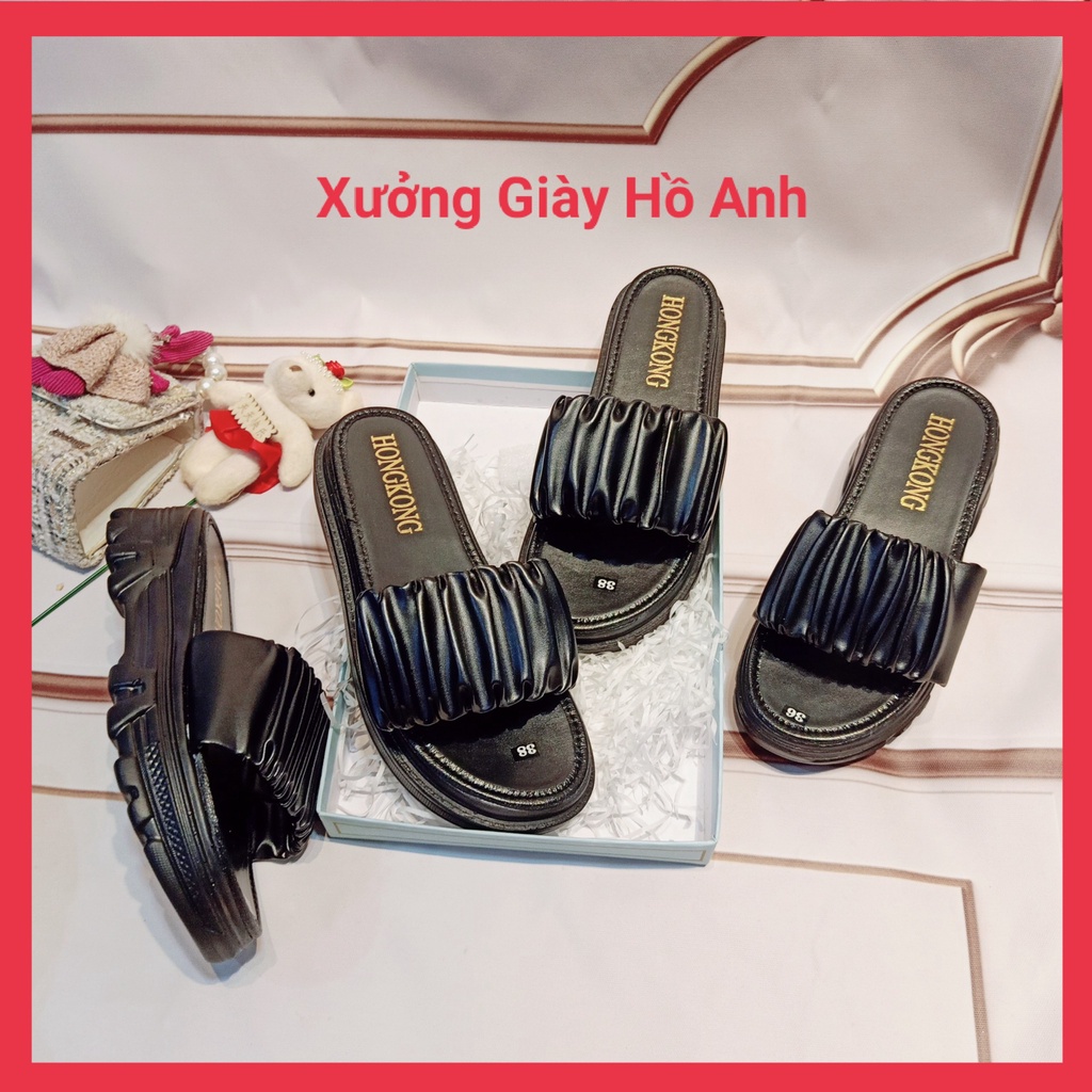 Dép Nữ Quai Ngang Đế Bánh Mì Cao Siêu Nhẹ Quai Nhúm Cực Xinh Êm Mềm 3P hoặc 5P