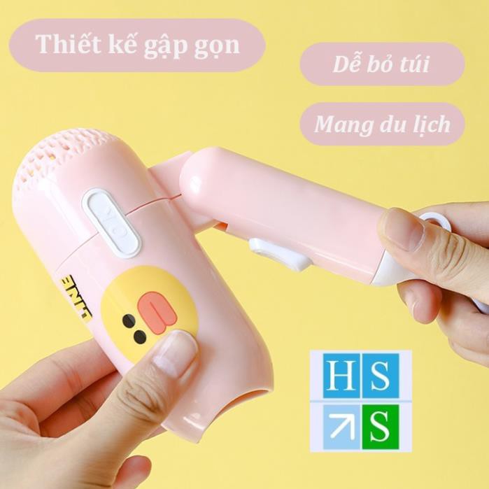 (Bán sỉ) Máy sấy tóc mini (Gấp gọn, 2 chế độ) Kiểu dáng cute, nhỏ gọn bỏ túi tiện mang theo du lịch, công tác