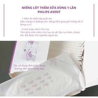 [Mẹ & Bé] Miếng lót thấm sữa dùng 1 lần Philips Avent ( 60/100 miếng)