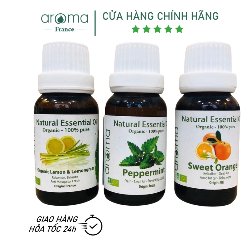 Tinh Dầu Xông AROMA Chanh Sả Chanh , Bạc Hà , Cam Ngọt 10ml