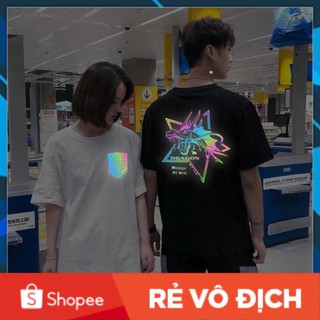 [RẺ VÔ ĐỊCH]  Áo [DRAGON Style] Phản Quang Đa Sắc Tay Lỡ Unisex