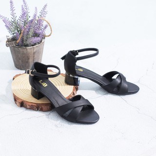 Lib - giày sandal nữ trẻ trung cao gót 3cm quai chéo gót mica 3831