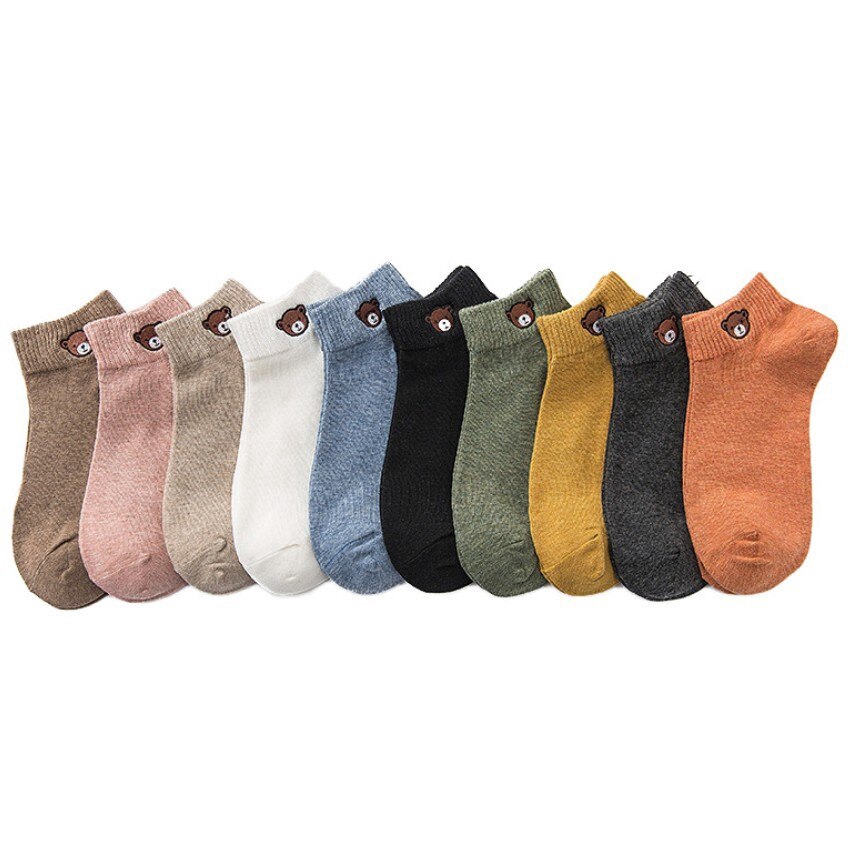 Vớ cotton mềm mại thoáng khí nhiều màu sắc thời trang Hàn Quốc 2020