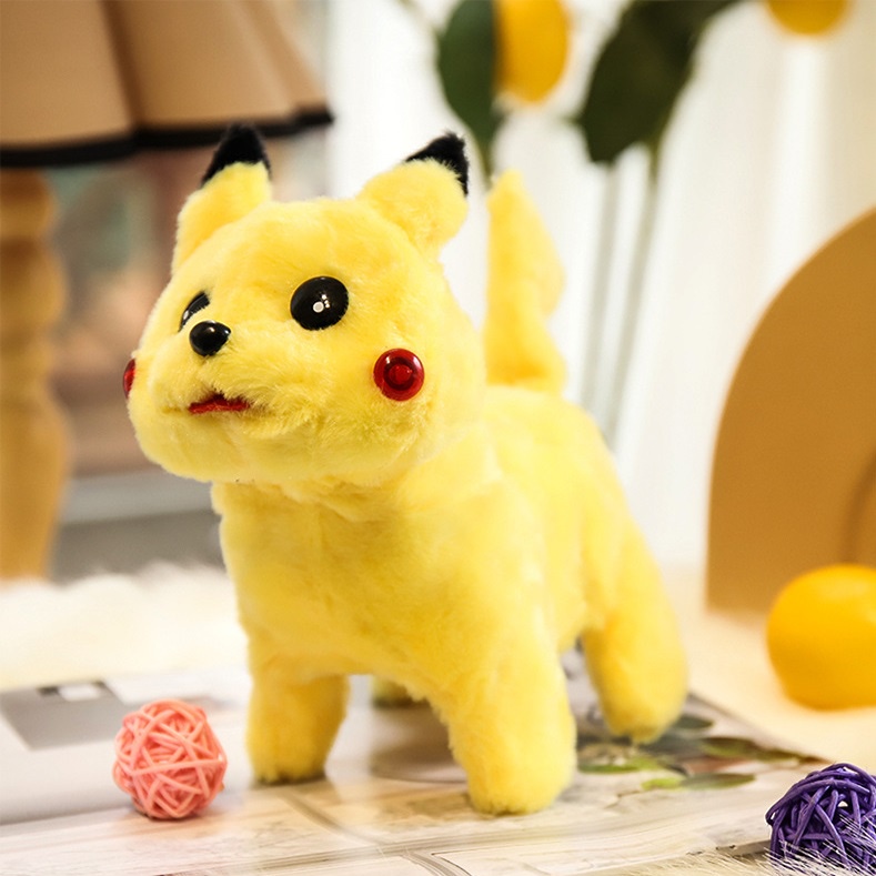 Pikachu, Thú nhồi bông, Chó bông biết đi biết sủa, Đồ chơi chó bông cực đáng yêu cho bé