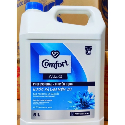 Nước xả vải COMFORT làm mềm vải Đậm Đặc Hương Ban Mai 1 Một Lần Xả Can Nhựa Lớn 5l 5 lít