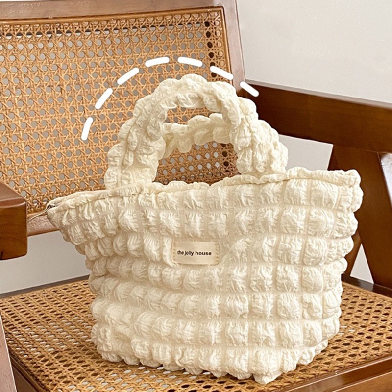 Túi Tote Đeo Vai Thiết Kế Xếp Ly Dễ Thương Sức Chứa Lớn Cho Nữ