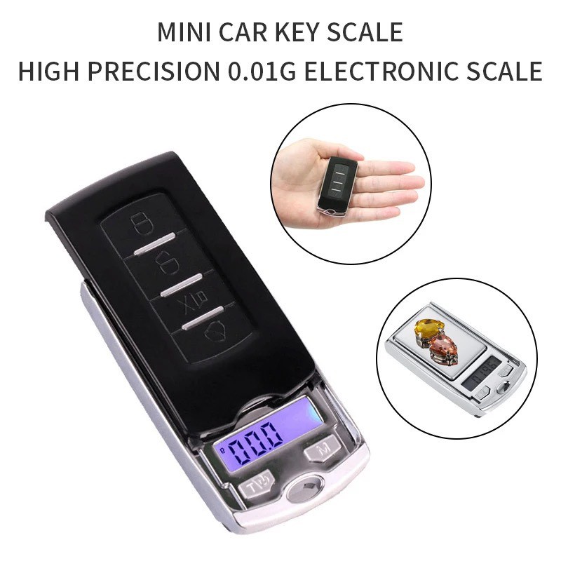 Cân Tiểu Ly Mini 100g Chìa Khóa Xe Hơi Nhỏ Gọn Bỏ Túi Tặng Kèm Pin Tela Shop