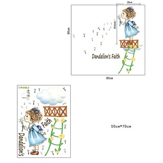 Decal dán tường cô bé tinh nghich BINBIN EB106 (Kích thước:80x85cm)