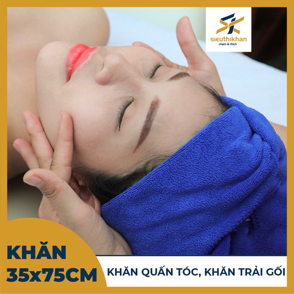 Khăn quấn tóc, trải gối spa - Thấm nước, nhanh khô kích thước 35x75cm/110gram | SIÊU THỊ KHĂN