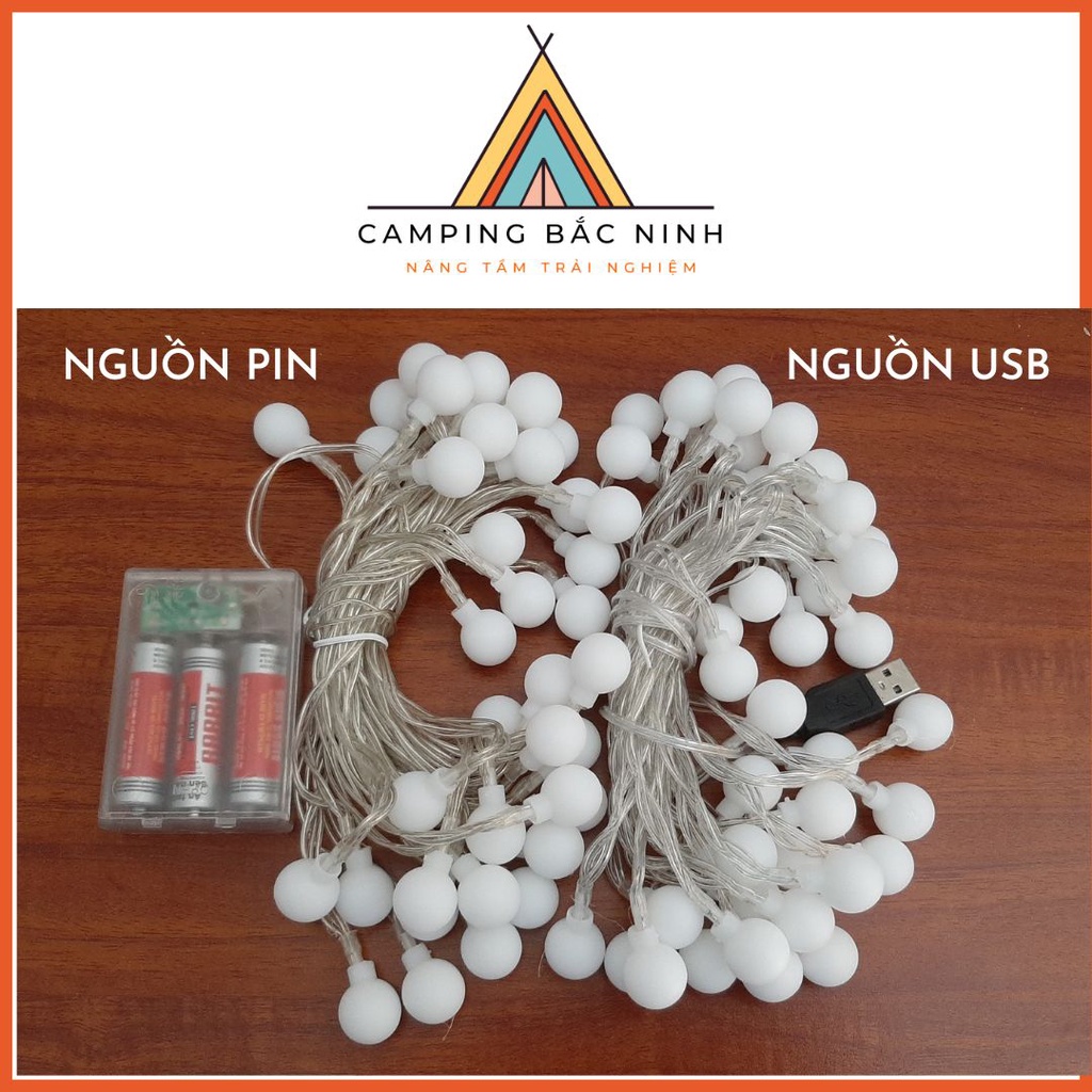 Dây led bi tròn trang trí lều trại dài 6m x 40 bóng