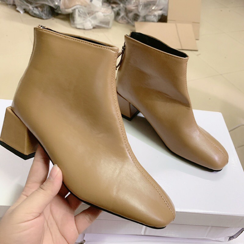 Bán sỉ Bốt công sở I Bốt da lì cổ ngắn gót vuông 4-5p dễ đi nàng nào cũng nên có | BigBuy360 - bigbuy360.vn