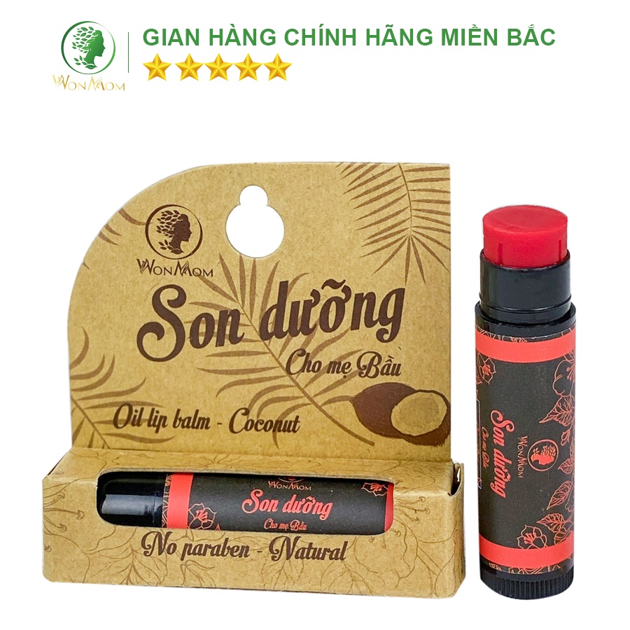 [ Giảm 35K - Đơn 339K ] Son dưỡng môi thiên nhiên, hồng hào và mềm mại môi Wonmom ( Màu Đỏ, Cam, Hồng ) 5g