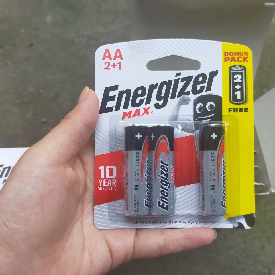 Pin 2A 1.5V Siêu bền bỉ Energizer Max AA E91 BP2+1 - HÀNG CHÍNH HÃNG