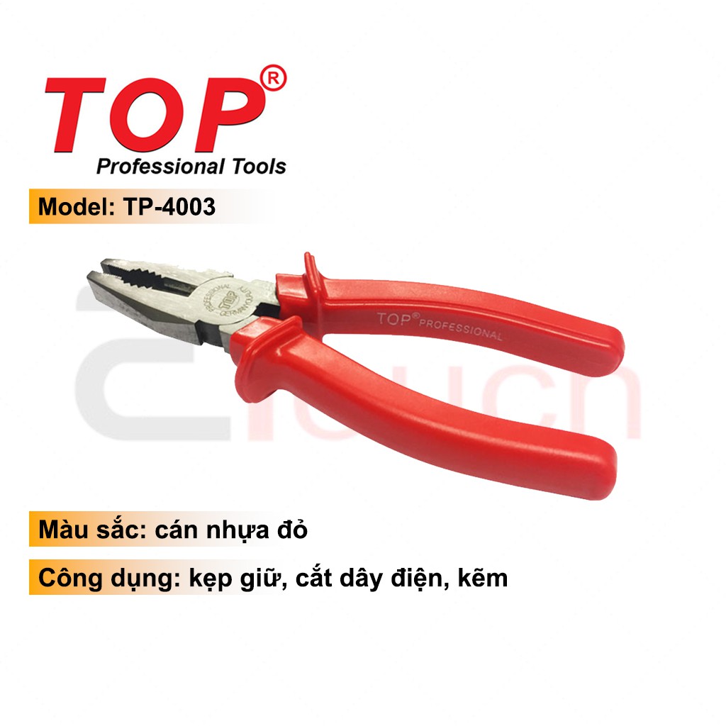 Kìm Điện Cán Đỏ Top - TP-4003