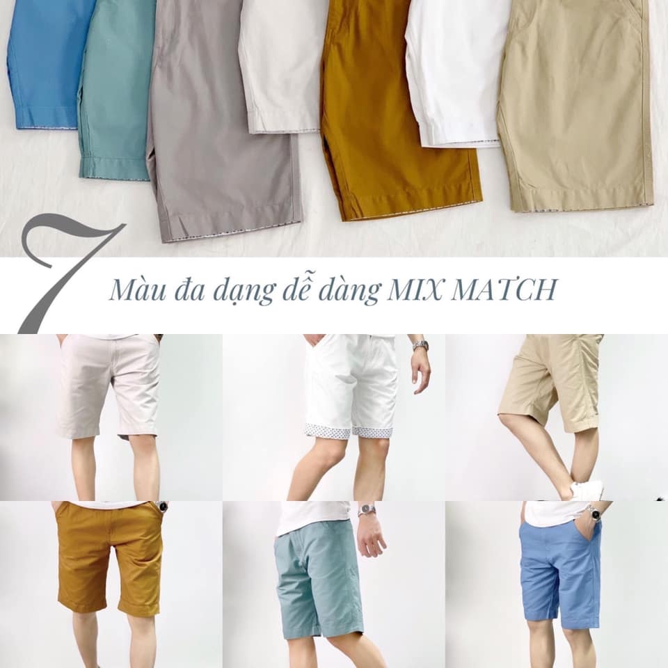 Quần short nam kaki FM Style 7 màu trẻ trung năng động thun cotton co giãn 4 chiều 211128128