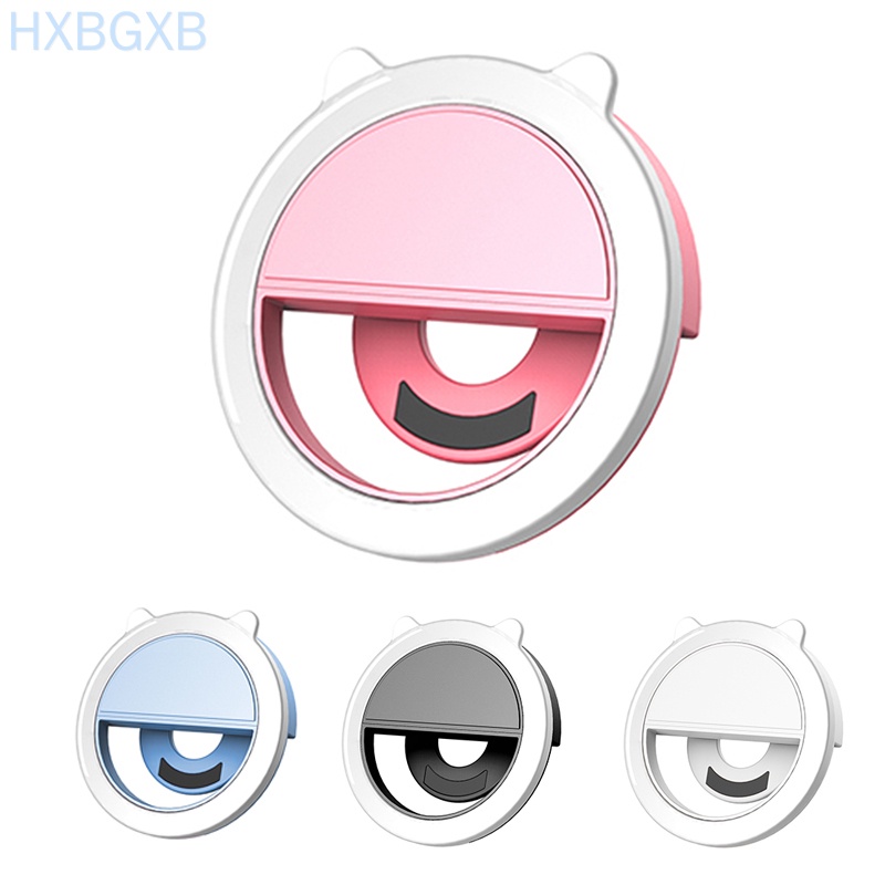 HXBG Phone Mini LED Ring Light Selfie Living Streaming 36 LEDs Portable Ring Lamp Dimmable Rechargeable