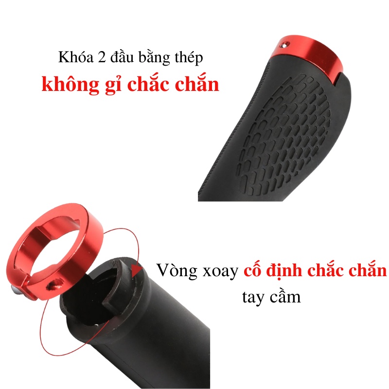 Bao tay nắm xe đạp, tay cầm tay lái xe đạp silicon chống trơn trượt chắc chắn 7 màu lựa chọn