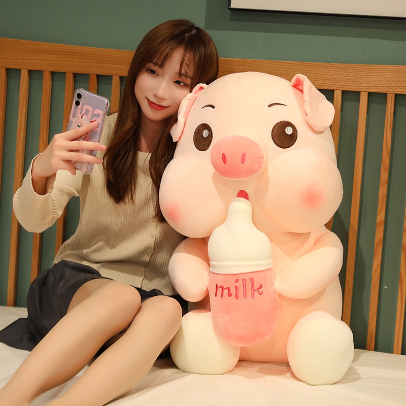 &lt;Tik Tok Hot!&gt;❤60CM Stuffed Animal Bottle Pig Plush Toy Anime Kawaii Plush Pig Soft Pillow, Plush игрушки for Boys Girls Birthday Christmas Gift