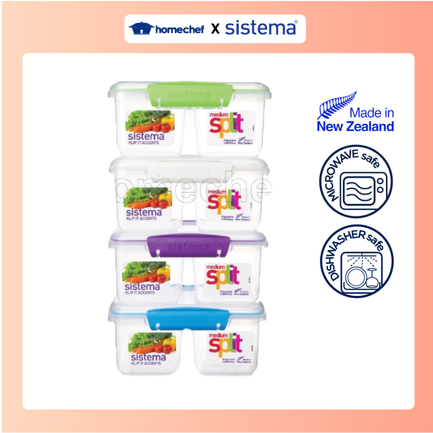 Hộp đựng thực phẩm cao cấp Sistema 850ml, an toàn sức khỏe,không chứa BPA, lò vi sóng, sản xuất tại New Zealand - 61620