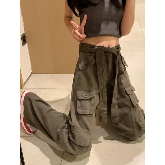 Quần Yếm Jean Ống Rộng Phong Cách Retro Mỹ Thời Trang Mùa Hè Dành Cho Nữ 2022