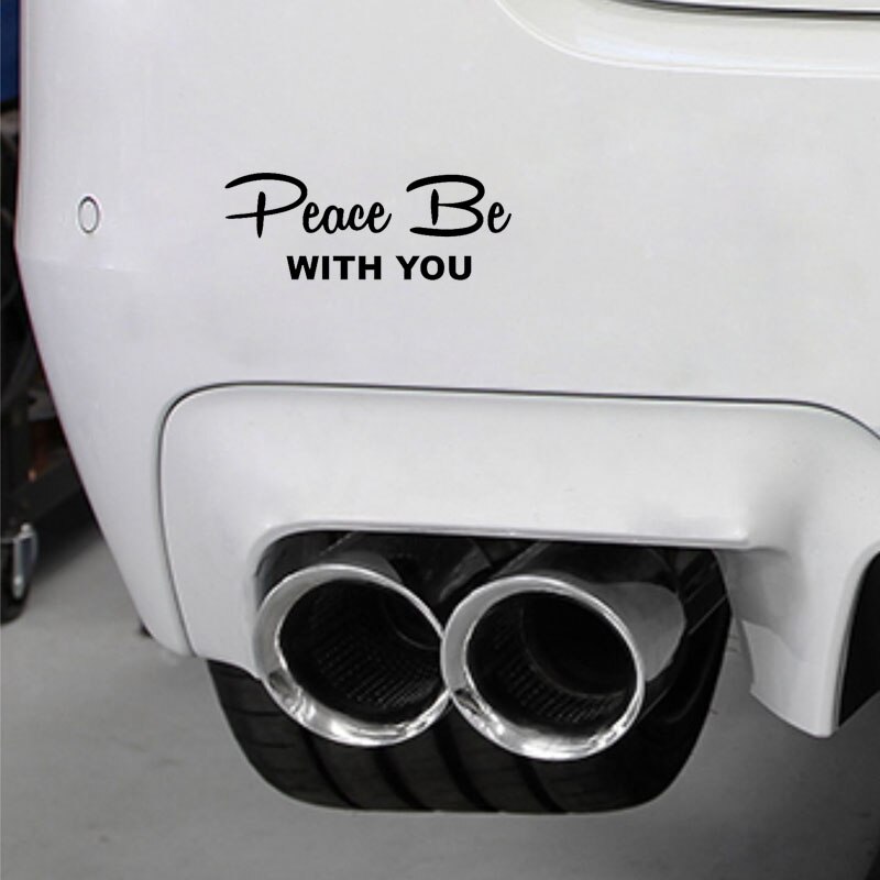 Miếng sticker &quot;Peace Be With You&quot;dán trang trí ô tô chất lượng cao 16cmx5.9cm