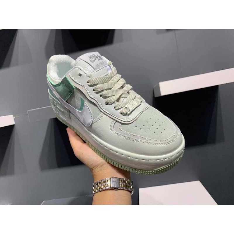 pass giày nike air force 1 shadow màu xanh mint hàng rep 1:1