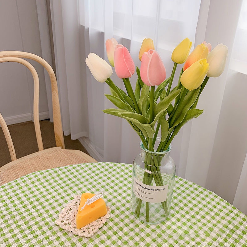 Hoa tulip mini nhân tạo cho trang trí tiệc cưới nhà ở khách sạn sự kiện