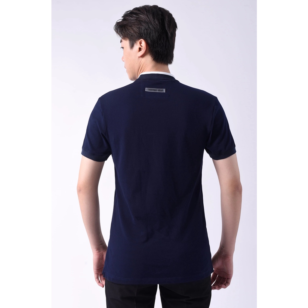 Áo Polo Màu Xanh Đen Phối Kẻ Ngang | BigBuy360 - bigbuy360.vn