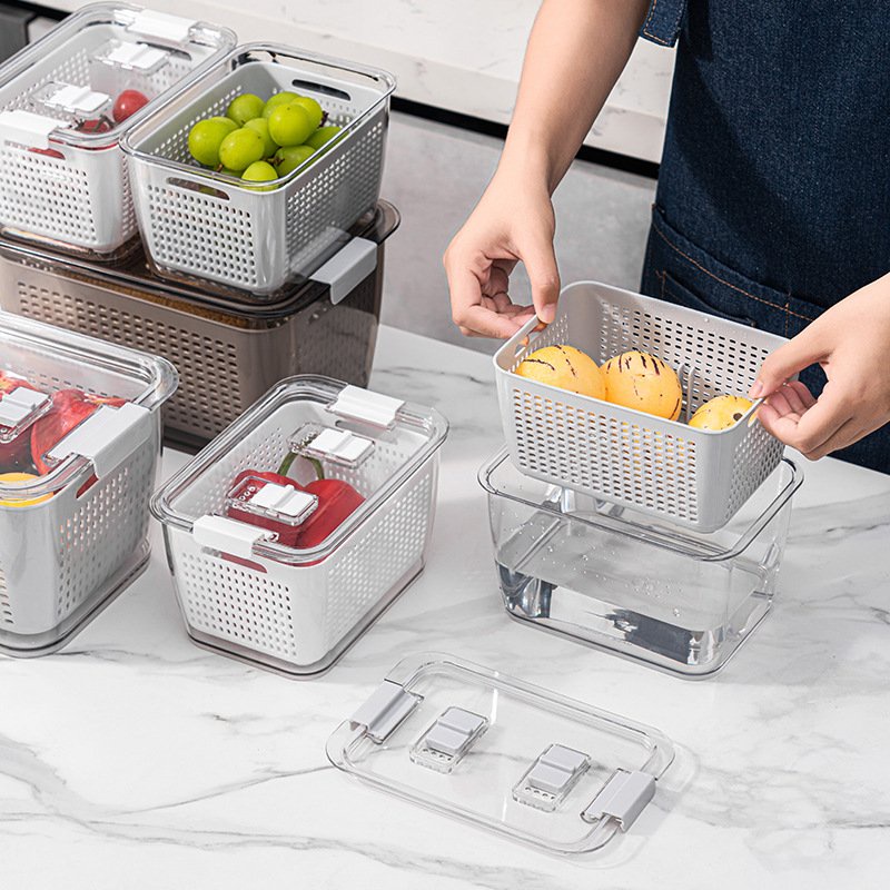 Bộ 2 Hộp Nhựa Kèm Rổ Bảo Quản Thực Phẩm VIỆT NHẬT 6588-6589