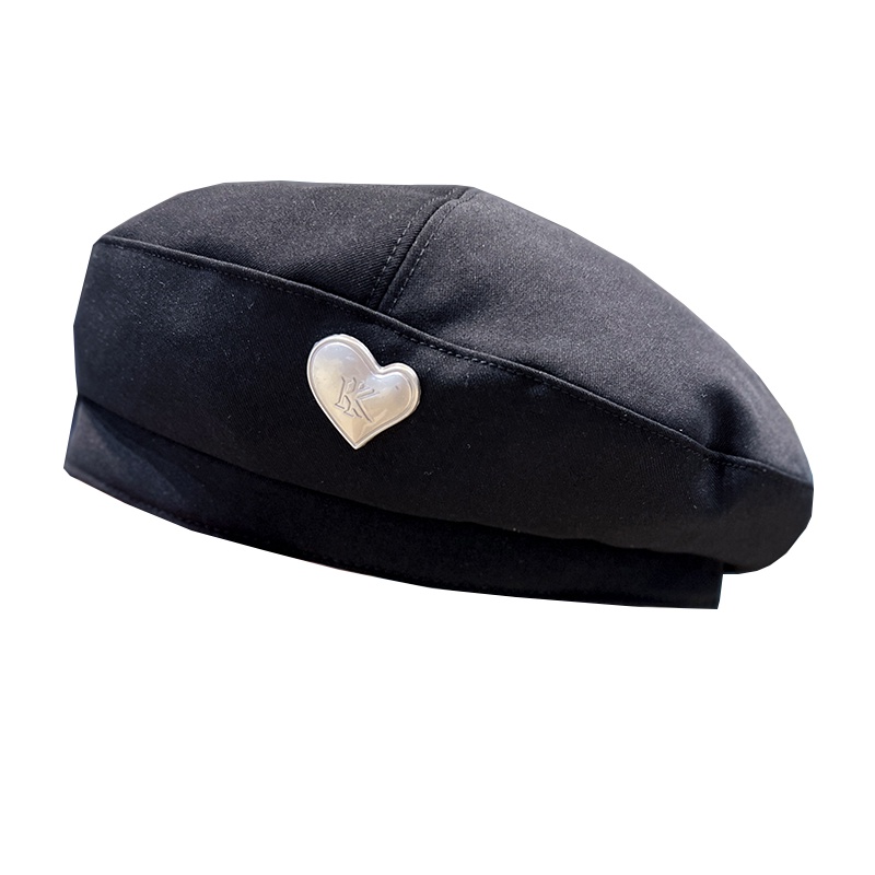 Mũ beret MG STUDIO trang trí khóa hình trái tim thời trang