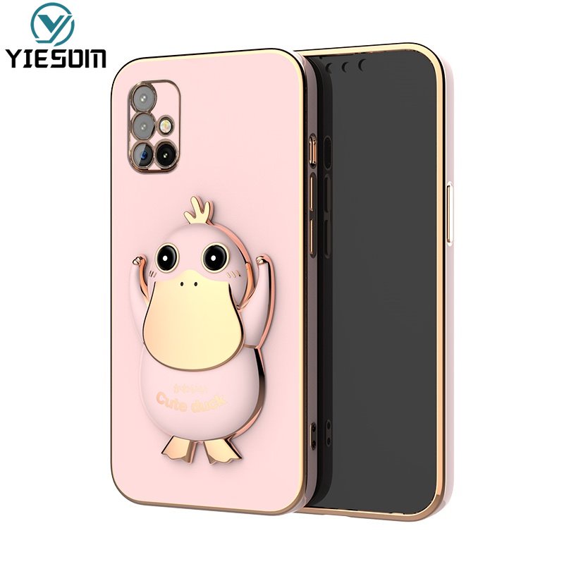 Ốp Điện Thoại Silicon Dẻo Kèm Giá Đỡ Hình Chú Vịt Cho Samsung Galaxy A10S A20S A10 M10 A20 A30 A50 A50S A30S A70 A70S A7 2018 A750