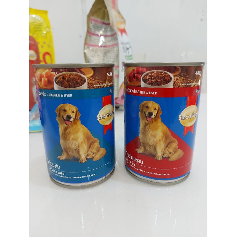Pate lon cho chó Smartheart vị bò gà gan, bate gan đóng hộp cho chó-