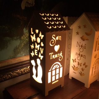 Quà tặng cho cặp đôi yêu nhau. Đèn ngủ khắc chữ theo yêu cầu