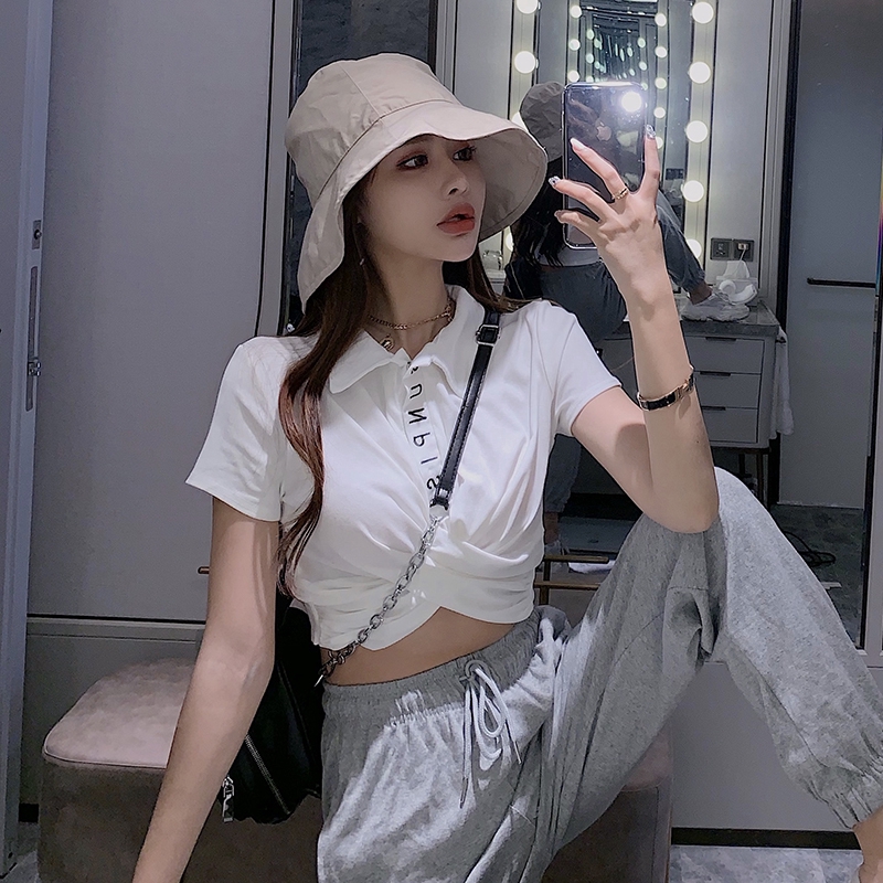 SUXI Áo Thun Croptop Thời Trang Hàn Quốc Quyến Rũ