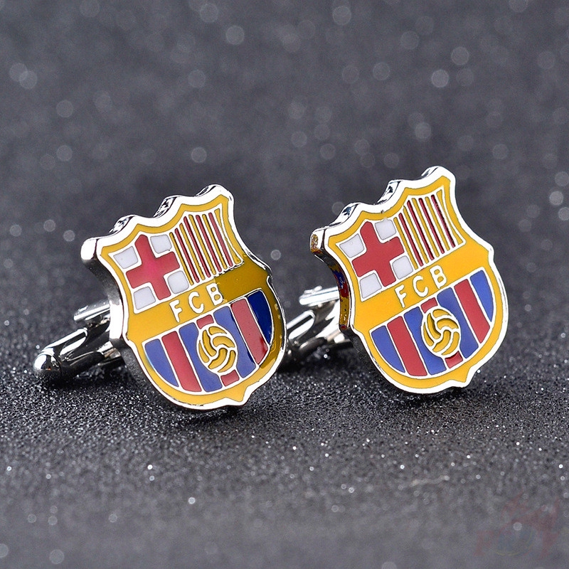 > Ready Stock < ❉ Fútbol Club Barcelona Cuff Button ❉2Pcs/Pair Football Club FCB Shirt Cufflinks