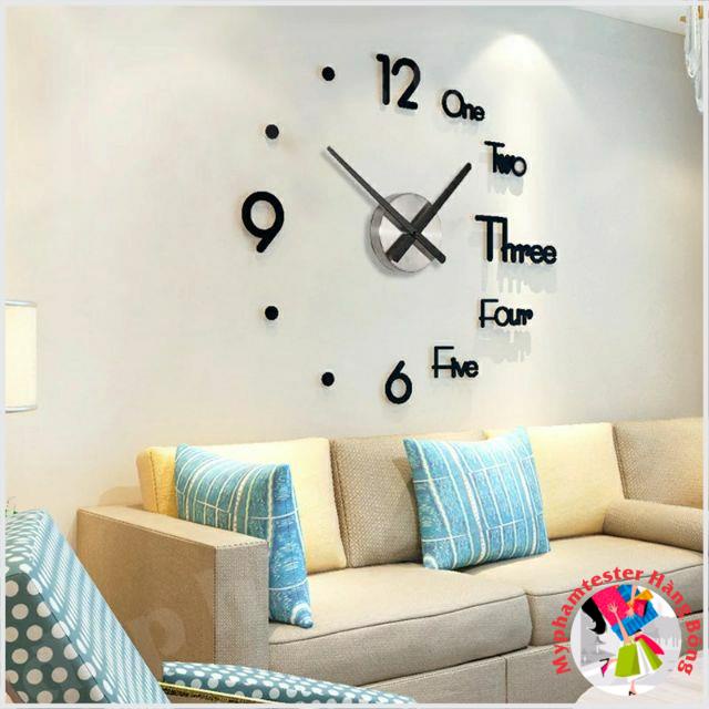 (SIÊU RẺ) Đồng hồ dán tường 3D DIY phong cách hiện đại